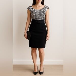 Tahari ASL Silk Top Sheath Dress 10P | Quiet Luxury Classic Workwear Chic Party